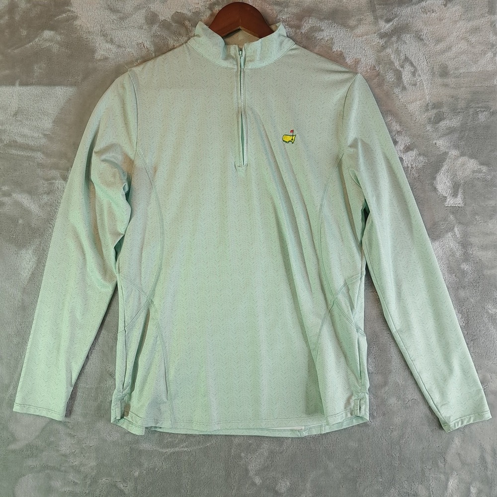 Official Masters Tournament Golf Pullover Mens Med Green 1/4 Zip Magnolia Lane